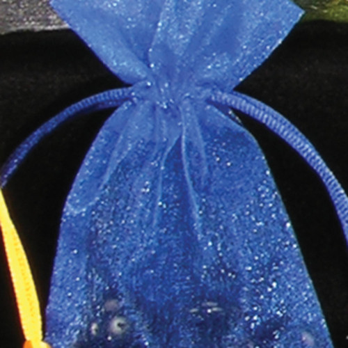 Club Pack of 36 Royal Blue Solid Organza Gift Bags 3" x 4" - IMAGE 1