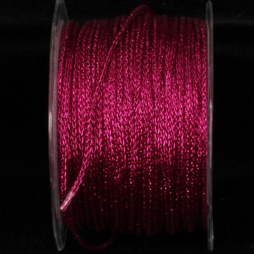 Fuchsia Pink Glitter Chain Craft Ribbon 0.25" x 110 Yards - IMAGE 1
