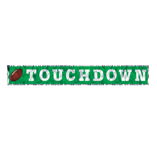 Pack of 12 Green Touchdown Fringed Banner Decorations 5' - IMAGE 1