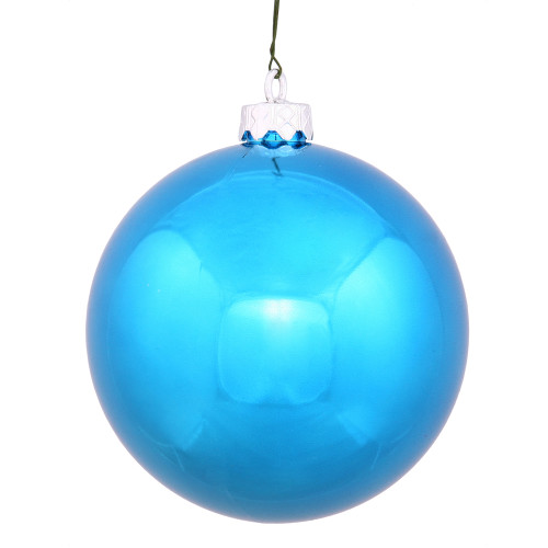 Shiny Turquoise Blue Shatterproof Christmas Ball Ornament 2.75" (70mm) - IMAGE 1
