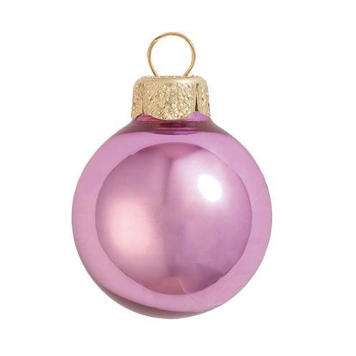 Pearl Finish Glass Christmas Ball Ornaments - 1.25" (30mm) - Pink - 40ct - IMAGE 1