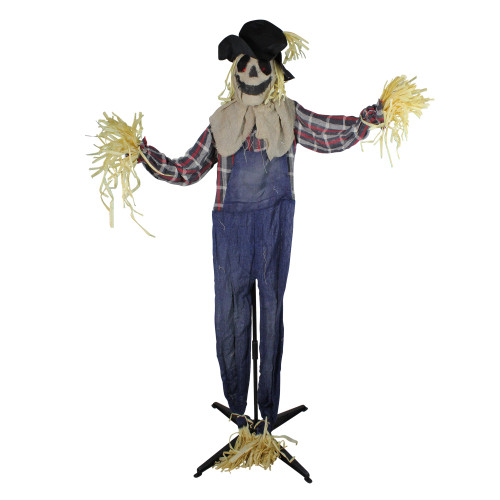 5.5' Battery Operated Animated LED Lighted Scarecrow Halloween Decoration - IMAGE 1