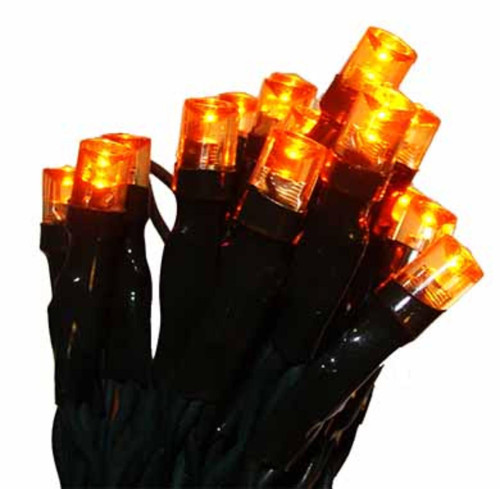 LED Mini Wide Angle Mini Christmas Lights - Amber - 6.25' Green Wire - 20ct - IMAGE 1