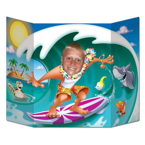 Pack of 6 Blue and White Luau Surfer Dude Photo Prop Decors 37" - IMAGE 1