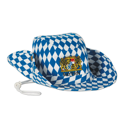 Pack of 6 Blue and White Adult Women's Oktoberfest Outback Party Hats Costume Accessories - One Size - IMAGE 1