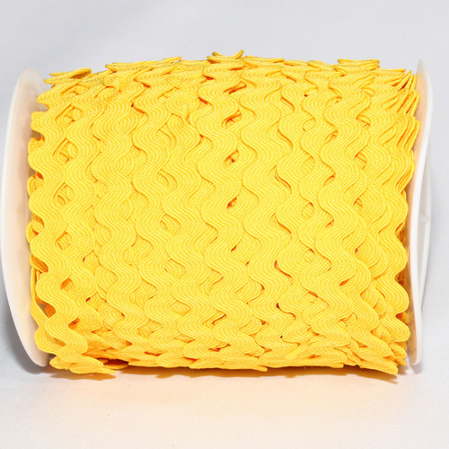 Yellow Woven Edge Ric Rac Craft Ribbon 0.25" x 55 Yards - IMAGE 1