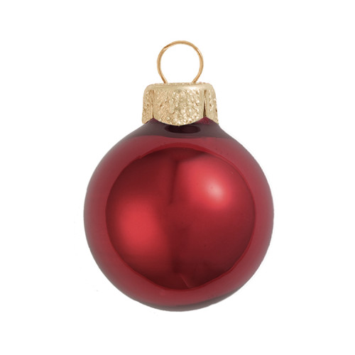 Red Pearl Finish Glass Christmas Ball Ornament 7" (180mm) - IMAGE 1