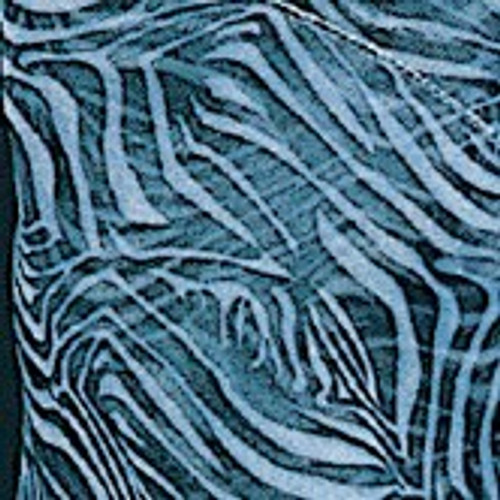 Blue and Black Zebra Print Wired Craft Ribbon 6" x 27 Yards - IMAGE 1