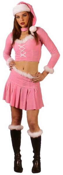 Pink and White Santa's Little Helper Women Adult Christmas Costume - Medium - IMAGE 1