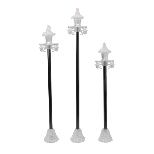 Set of 3 LED Lighted Victorian-Style Christmas Village Lamp Post Figures - IMAGE 1