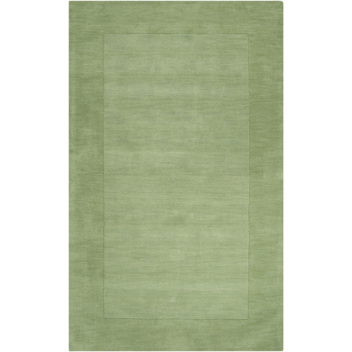 6' x 9' Solid Green Hand Loomed Rectangular Wool Area Throw Rug - IMAGE 1
