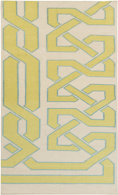 5' x 8' Tranquil Yellow Rectangular Hand-Woven Wool Area Throw Rug - IMAGE 1