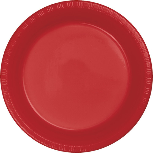 Club Pack of 240 Classic Red Disposable Plastic Party Banquet Plates 10.25" - IMAGE 1