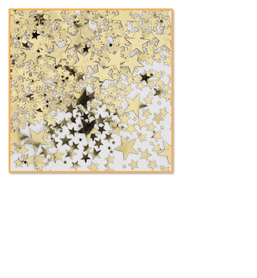 Pack of 6 Multi-Sized Gold Stars Confetti Bags 0.5 oz. - IMAGE 1