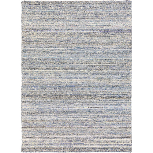8' x 11' Pleasant Manic Beige and Blue Hand-Hooked Area Rug - IMAGE 1