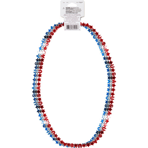 Club Pack of 36 Red and Blue USA Letter Necklaces Costume Accessories 33" - IMAGE 1