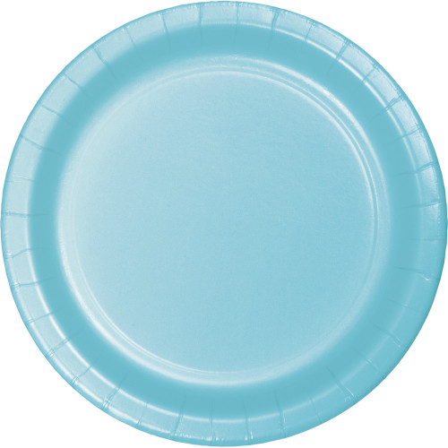 Club Pack of 96 Pastel Blue Disposable Paper Party Dinner Plates 9" - IMAGE 1