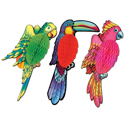 Club Pack of 12 Vibrantly Colored Exotic Bird Decors 17" - IMAGE 1