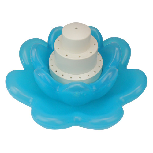 11-Inch Blue Triple Tier Flower Blossom Swimming Pools Water Fountain - IMAGE 1