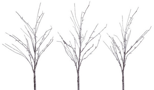 Set of 3 White Pre-Lit Artificial Snow Covered Christmas Branches 5' - IMAGE 1