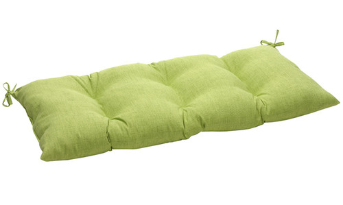 44" Green Reversible Solid Outdoor Patio Tufted Loveseat Cushion - IMAGE 1
