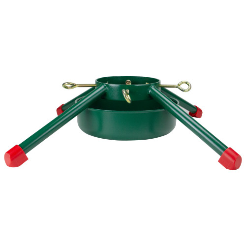 29.5" Green and Red Christmas Tree Stand Real Live Trees Up to 12' Tall - IMAGE 1