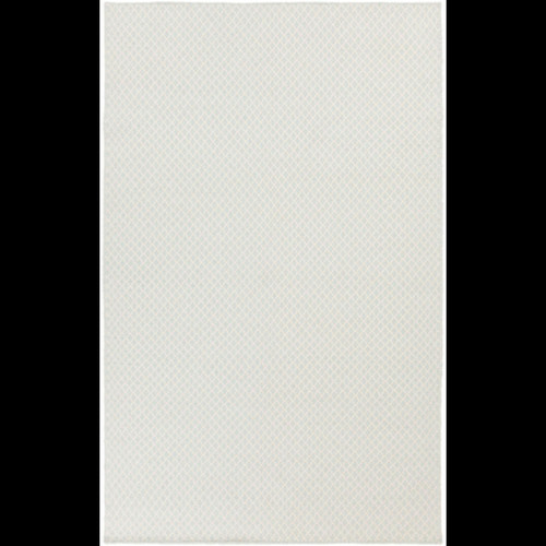 2' x 3' Neutral Simplicity White and Pale Blue Hand Woven Rectangular Wool Area Throw Rug - IMAGE 1