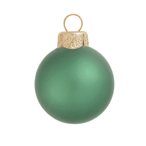 Matte Finish Glass Christmas Ball Ornaments - 2.75" (70mm) - Soft Green - 12ct - IMAGE 1