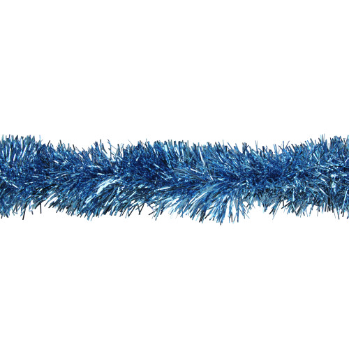 Traditional Shiny Foil Tinsel Commercial Christmas Garland - 50' x 3" - Sky Blue - Unlit - IMAGE 1