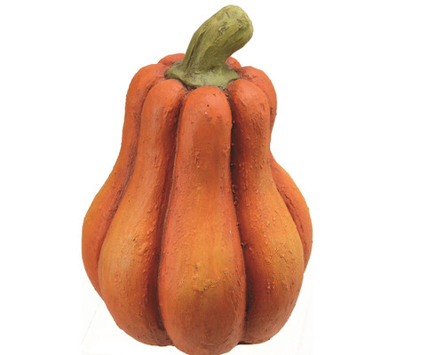12" Orange Two-Tone Fall Harvest Artificial Pumpkin Thanksgiving Tabletop Decor - IMAGE 1
