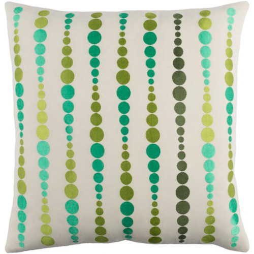 22" Green Contemporary Throw Pillow - Down Filler - IMAGE 1