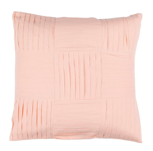22" Blush Pink Decorative Square Woven Throw Pillow - Down Filler - IMAGE 1