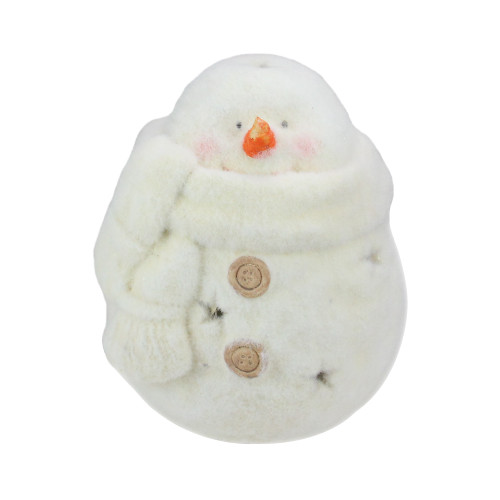 White Tealight Snowman with Star Cut-Outs Christmas Candle Holder - 10.75" - IMAGE 1
