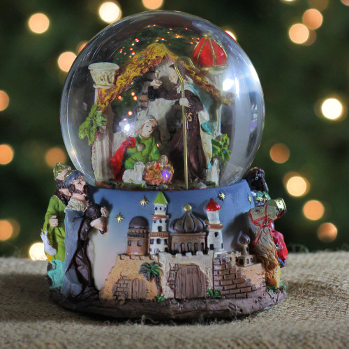 Nativity Manger Scene Christmas Musical Snow Globe - 5.75" | Christmas ...