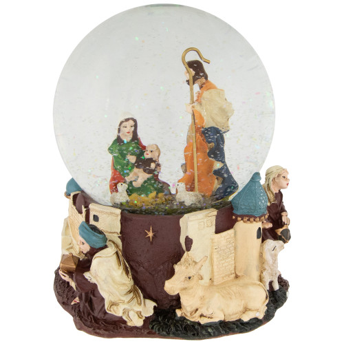 Nativity Scene Musical Christmas Snow Globe - 5.5" - IMAGE 1