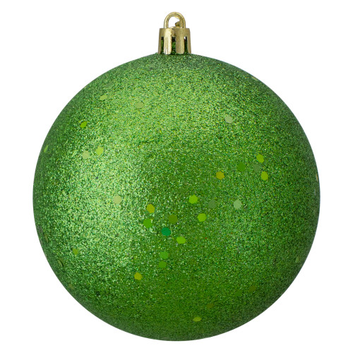 Holographic Glitter Xmas Green Shatterproof Christmas Ball Ornament 4" (100mm) - IMAGE 1