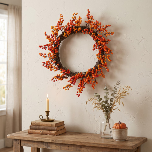 Artificial Berry Fall Harvest Twig Wreath - 18" - IMAGE 1