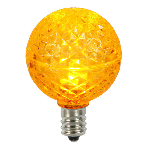 LED G40 Faceted Replacement Christmas Light Bulbs - Yellow - Pack of 25 - IMAGE 1