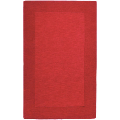 7.5' x 9.5' Solid Cherry Red Hand Loomed Rectangle Wool Area Throw Rug - IMAGE 1