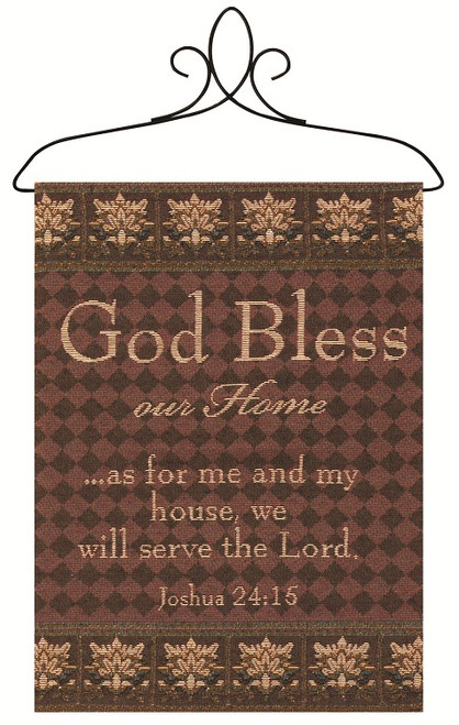 God Bless our Home Tapestry Wall Hanging - 12" x 18" - IMAGE 1