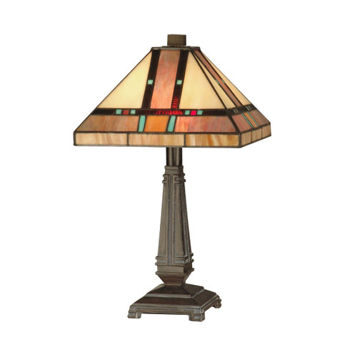 17" Bronze Hyde Park Hand Crafted Glass Mission-Style Table Lamp - IMAGE 1