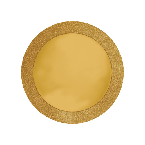 Disposable Round Glittery Placemats - 14" - Gold - Club Pack of 96 - IMAGE 1