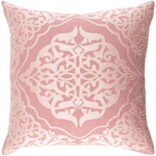 20" Rosewood Brown and Pastel Pink Woven Decorative Throw Pillow - IMAGE 1