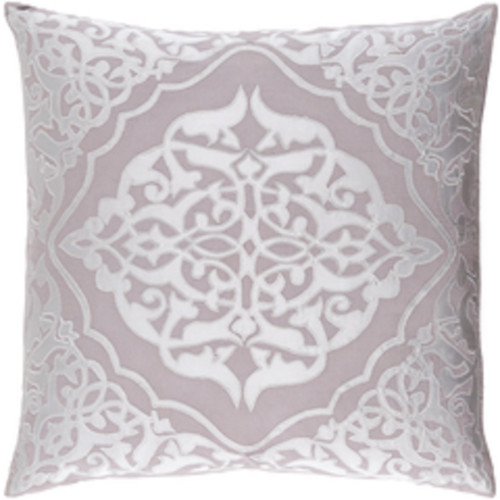 20" Dove Gray and Silver Decorative Square Throw Pillow - Down Filler - IMAGE 1