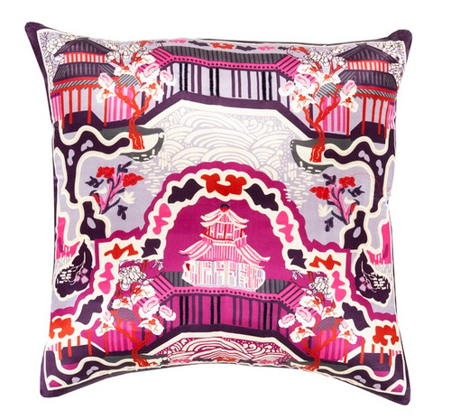 20" Mulberry Pink and Purple Decorative Square Throw Pillow - Down Filler - IMAGE 1