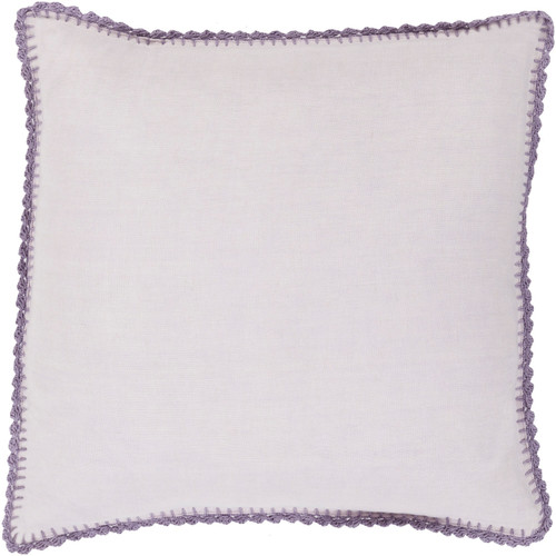 18" Periwinkle and Natural Lavender Purple Woven Linen Decorative Throw Pillow - IMAGE 1