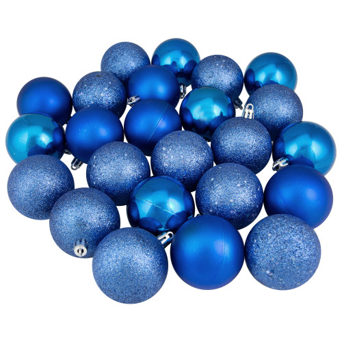24ct Lavish Blue Shatterproof 4-Finish Christmas Ball Ornaments 2.5" (60mm) - IMAGE 1