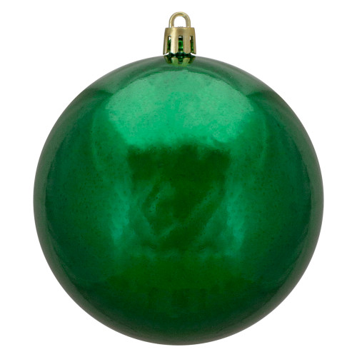 Christmas Green Shatterproof Shiny Christmas Ball Ornament 4" (100mm) - IMAGE 1
