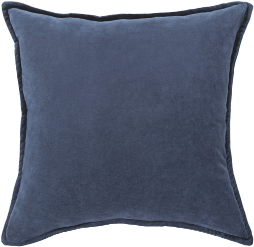 18" Muted Dark Blue Contemporary Woven Decorative Throw Pillow – Down Filler - IMAGE 1