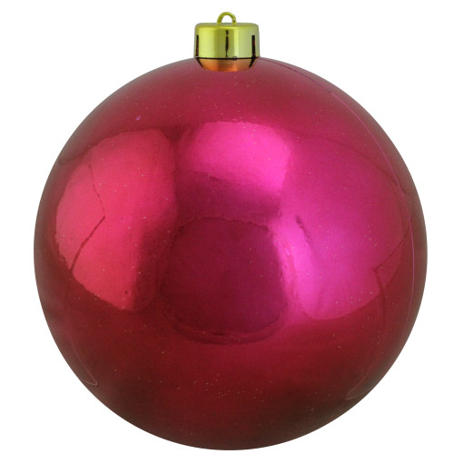 Shiny Burgundy Red Shatterproof Christmas Ball Ornament 6" (150mm) - IMAGE 1